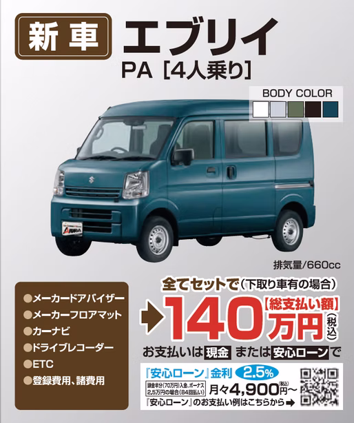 エブリイの新車セットの画像